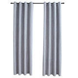 Vidaxl Curtain Blackout med metalringe 2 St 140x245 cm grå