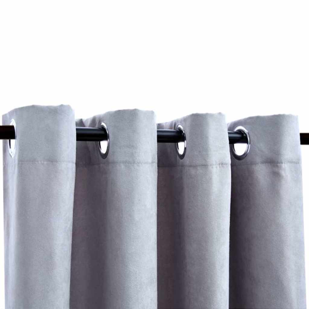 Vidaxl Curtain Blackout med metalringe 2 St 140x245 cm grå