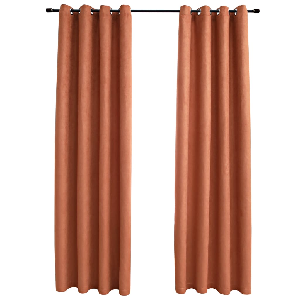 Vidaxl rideaux assombrissants avec des anneaux 2 ST 140x225 cm Couleur de rouille