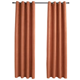 Vidaxl gardiner mørkere med ringe 2 St 140x225 cm rustfarve