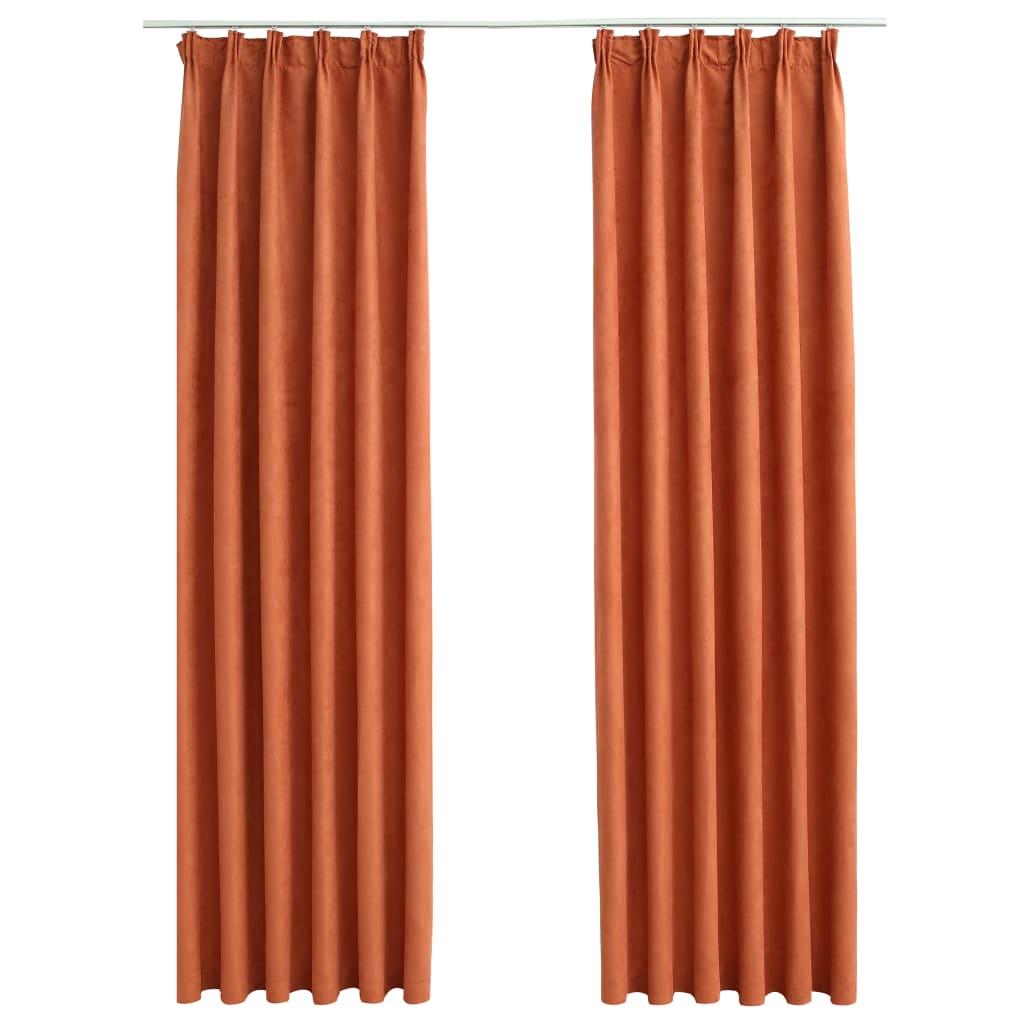 Vidaxl Gurtins Blackout mat Hooks 2 St. 140x225 cm Rust -colored