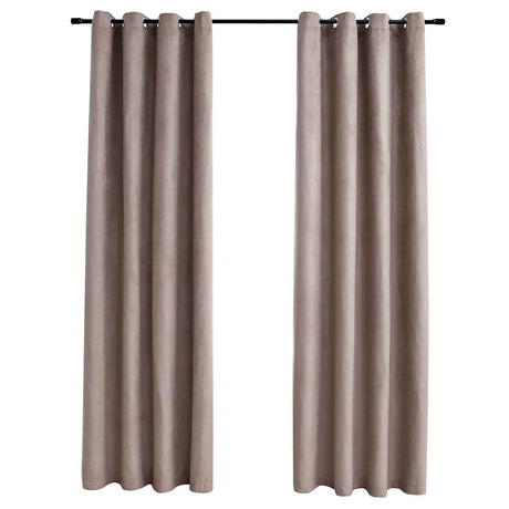 Vidaxl gordijn verduisterend met metalen ringen 2 st 140x175 cm taupe