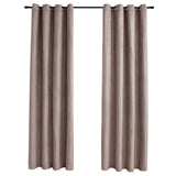 Vidaxl gordijn verduisterend met metalen ringen 2 st 140x175 cm taupe