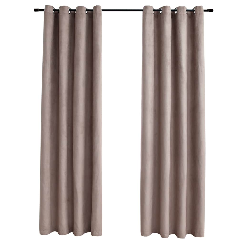 Vidaxl gordijn verduisterend met metalen ringen 2 st 140x245 cm taupe