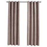 Vidaxl gordijn verduisterend met metalen ringen 2 st 140x245 cm taupe