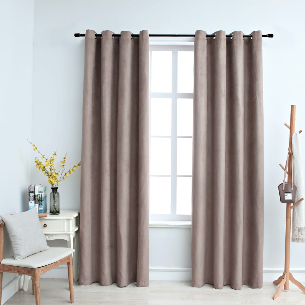 Kurtyna vidaxl potępiona metalowymi pierścieniami 2 ST 140x245 cm Taupe