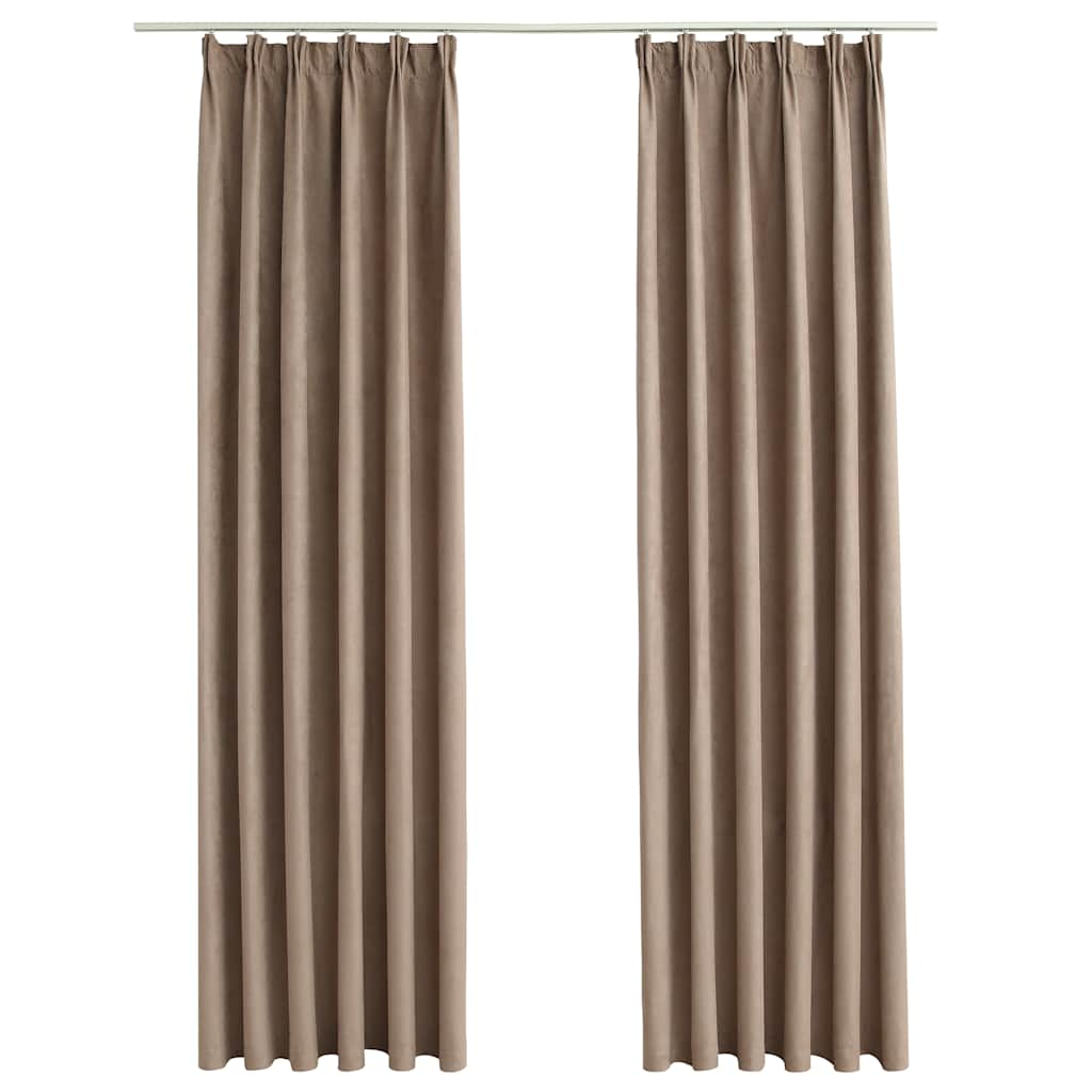 Vidaxl gardiner Blackout med kroge 2 stk. 140x175 cm taupe