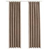 Vidaxl gardiner Blackout med kroge 2 stk. 140x175 cm taupe