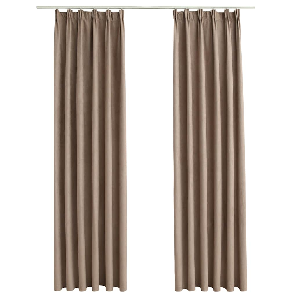 Vidaxl gardiner Blackout med kroge 2 St 140x225 cm taupe