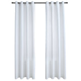 Vidaxl rideaux s'assombrissant avec des anneaux 2 ST 140x225 cm-blanc-blanc