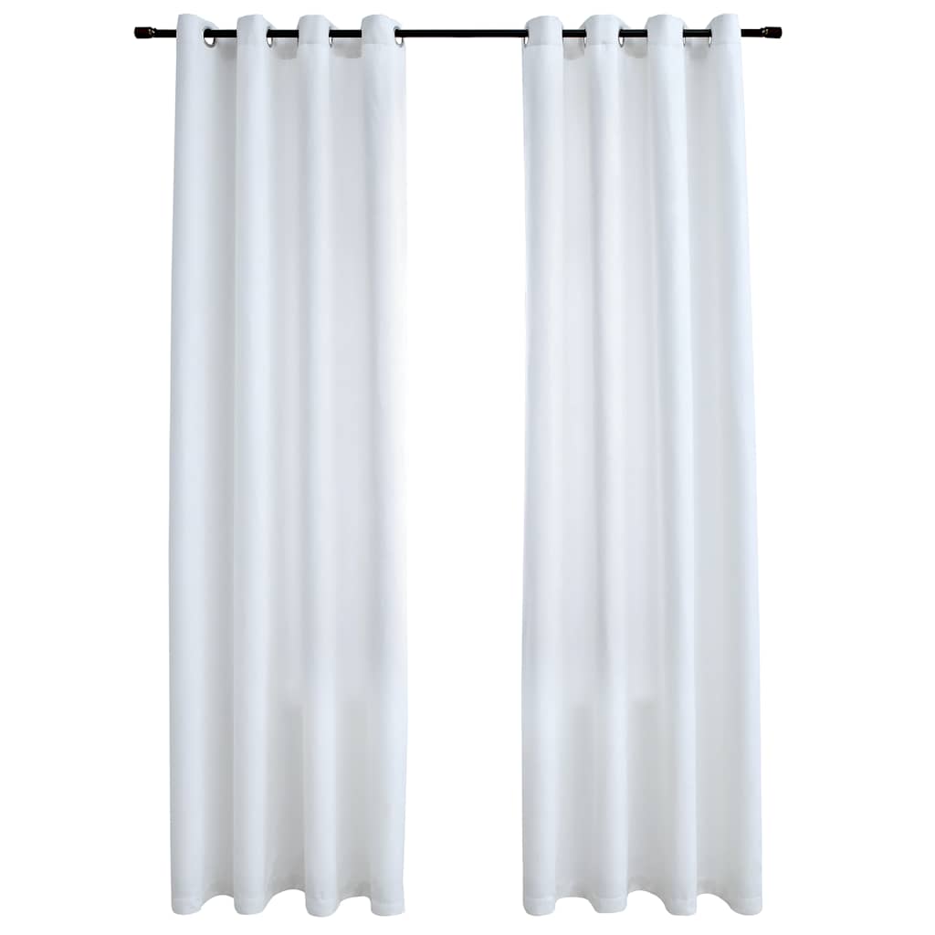 Vidaxl rideaux Blackout avec des anneaux 2 ST 140x245 cm blanc cassé