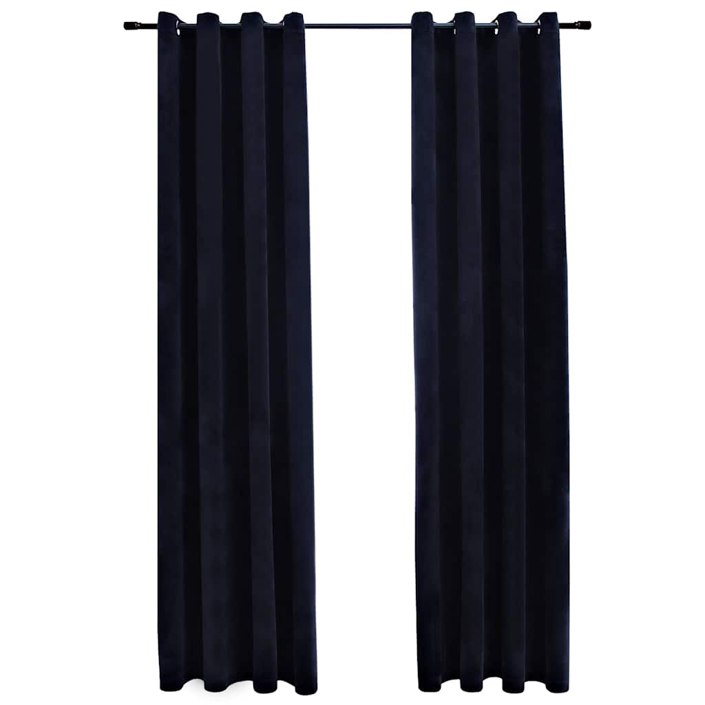 Vidaxl Curtain Blackout med Rings 2 St 140x175 cm Velvet Black