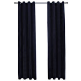 Vidaxl Curtain Blackout med Rings 2 St 140x175 cm Velvet Black