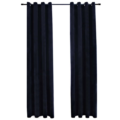 Vidaxl gordijn verduisterend met ringen 2 st 140x225 cm fluweel zwart