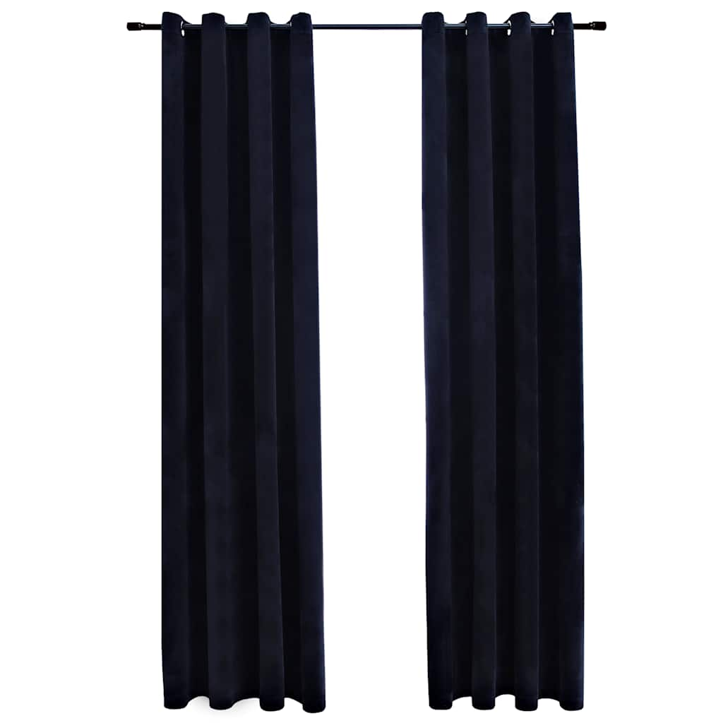 Vidaxl Curtain Blackout med ringe 2 St 140x245 cm Velvet Black