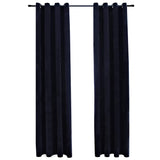 Blackout de cortina de Vidaxl con anillos 2 ST 140x245 CM Velvet Negro