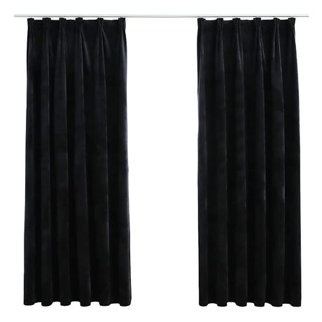 Vidaxl gordijnen verduisterend 2 st met haken 140x175 cm fluweel zwart