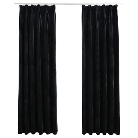 Vidaxl gordijnen verduisterend 2 st met haken 140x225 cm fluweel zwart