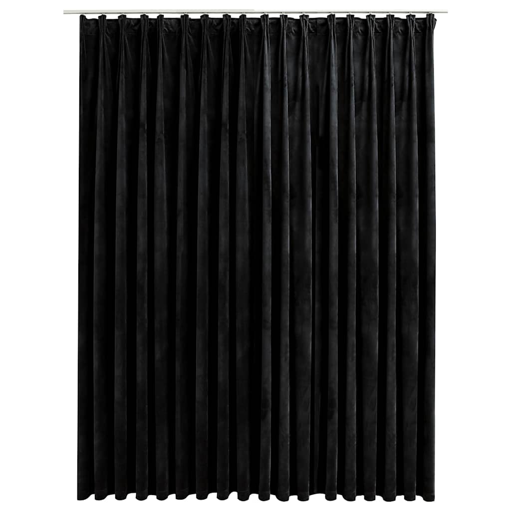 Vidaxl Curtain Blackout med kroge 290x245 cm Velvet Black