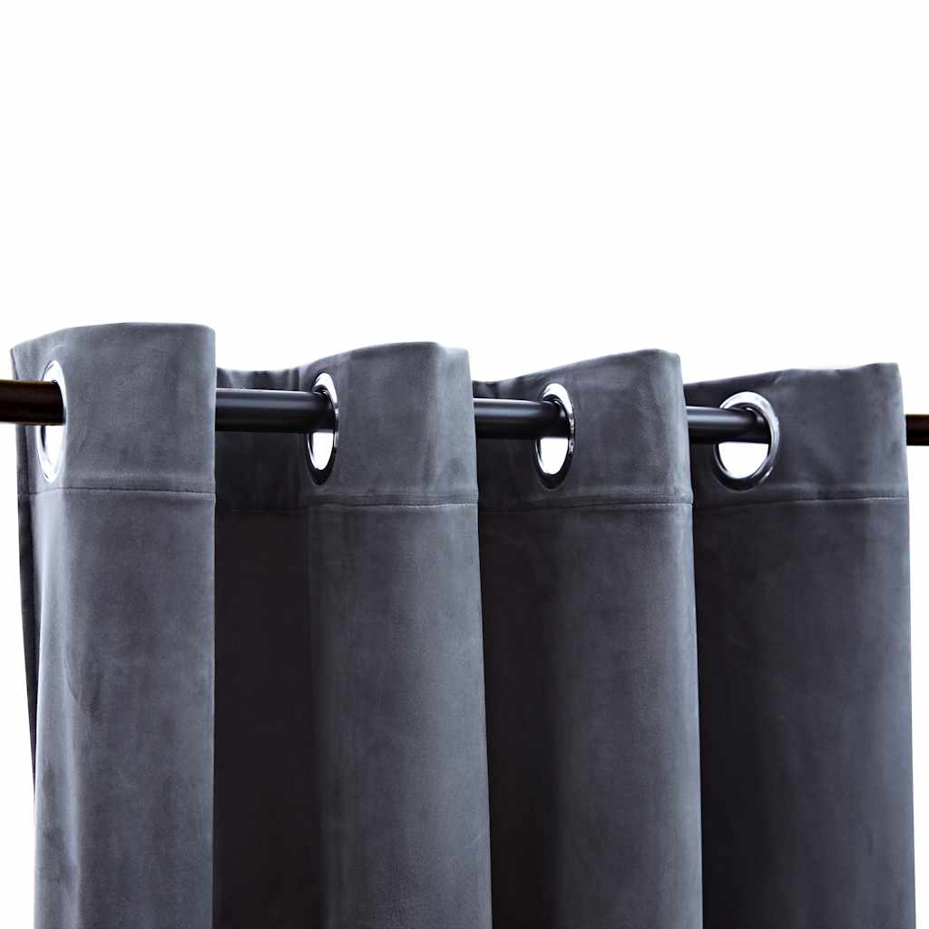 Vidaxl Curtain Blacking Rings 2 St 140x175 cm Velvet Anthracite