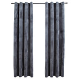 Vidaxl Curtain Blackout med ringe 2 St 140x225 cm fløjlsgrå