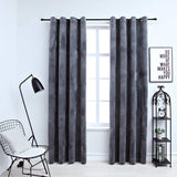 Vidaxl Curtain Blackout med ringe 2 St 140x225 cm fløjlsgrå