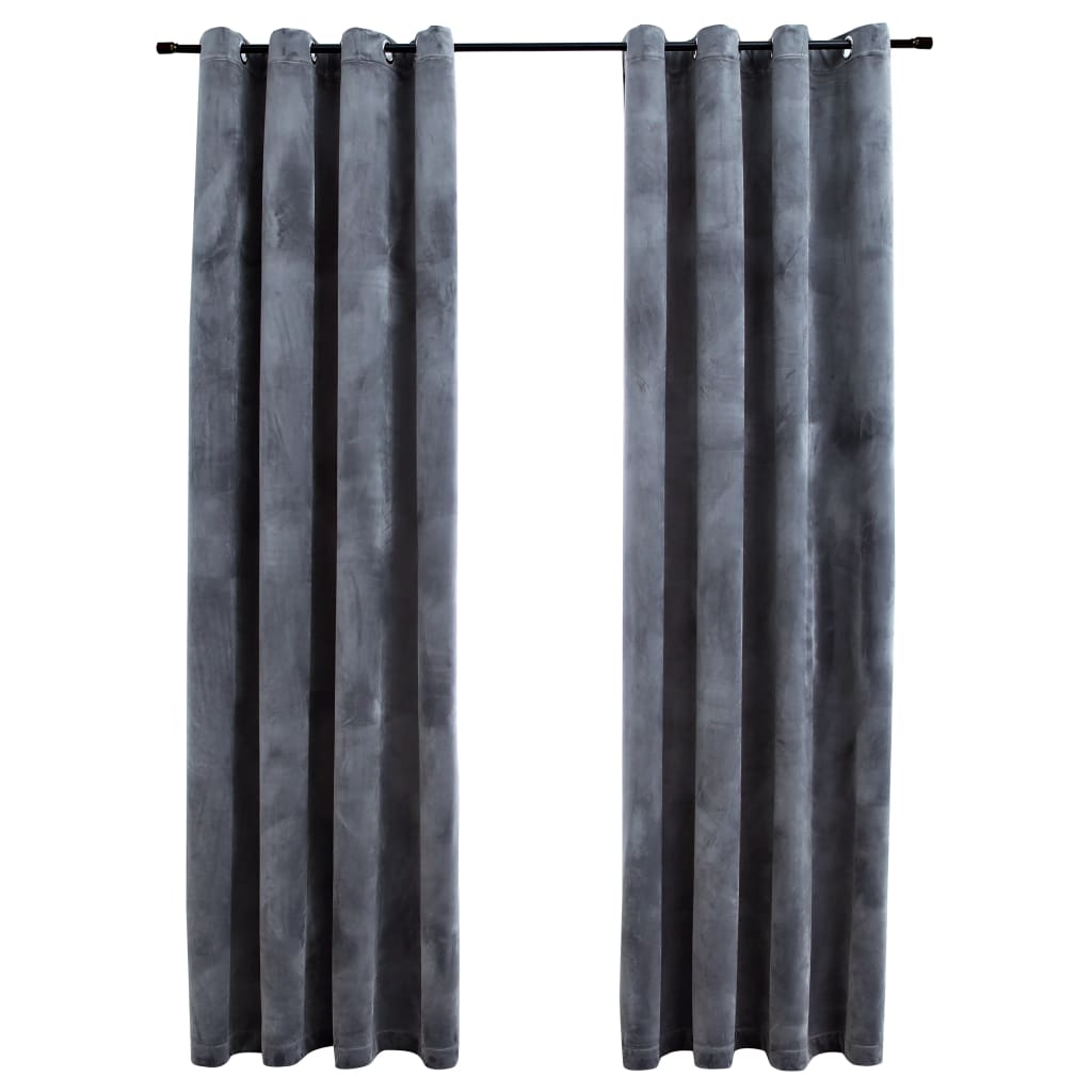 Blackout de cortina de Vidaxl con anillos 2 ST 140x245 CM Velvet Negro