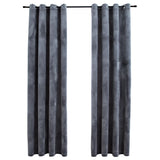 Vidaxl Curtain Blackout med ringe 2 St 140x245 cm Velvet Black