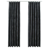 Vidaxl Curtains Blackout 2 STS med kroge 140x175 cm Velvet Anthracite