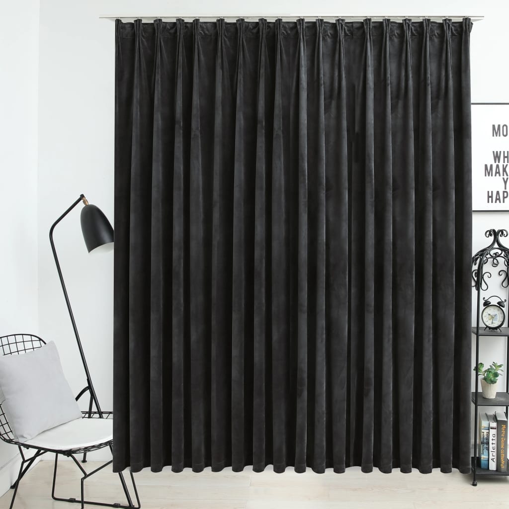 Vidaxl Curtain Blackout med kroge 290x245 cm Velvet Anthracite