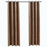 Vidaxl -Vorhang Blackout mit Ringen 2 ST 140x175 cm Samt Beige