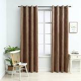 Vidaxl Curtain Blackout mat Réng 2 St. 140x17 cm Valvet Bige