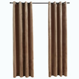 Vidaxl -Vorhang Blackout mit Ringen 2 ST 140x245 cm Samt Beige