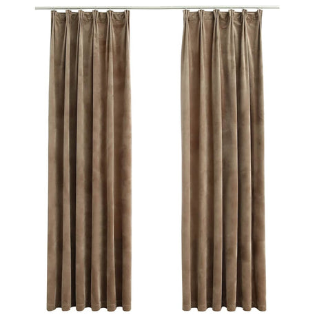 Vidaxl gordijnen verduisterend 2 st met haken 140x225 cm fluweel beige