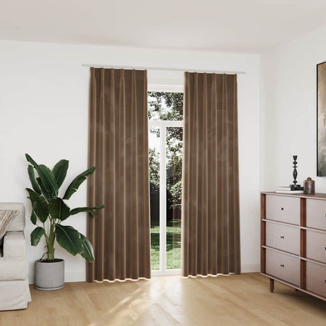 Vidaxl gordijnen verduisterend 2 st met haken 140x225 cm fluweel beige
