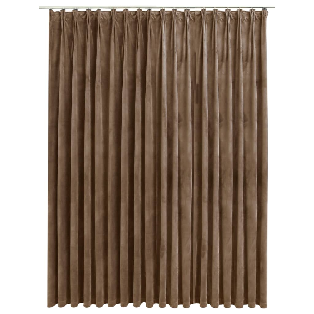 Vidaxl gardin mørklægning med kroge 290x245 cm fløjl beige