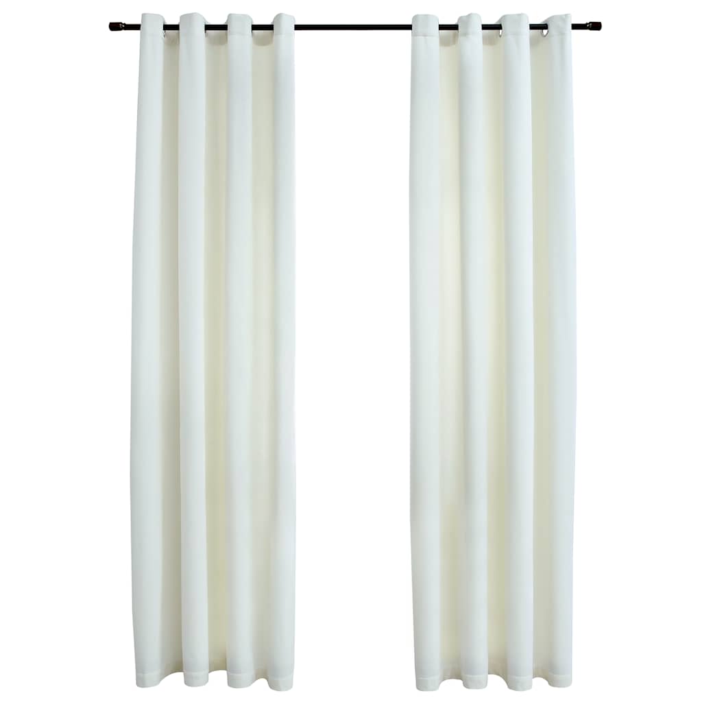 Vidaxl Curtain Damning with Rings 2 St 140x245 cm Velvet Cream