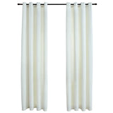 Vidaxl Curtain Damning with Rings 2 St 140x245 cm Velvet Cream