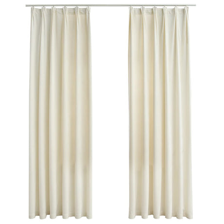 Vidaxl gordijnen verduisterend 2 st met haken 140x225 cm fluweel crème