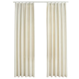 Vidaxl gordijnen verduisterend 2 st met haken 140x245 cm fluweel crème