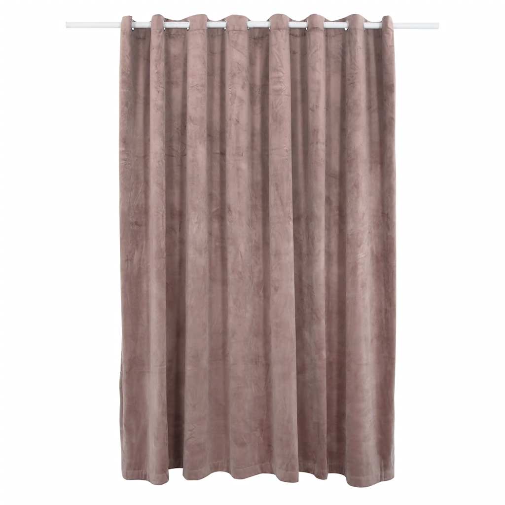 Vidaxl Curtain Blackout s prsteny 290x245 cm Velvet Antique Pink