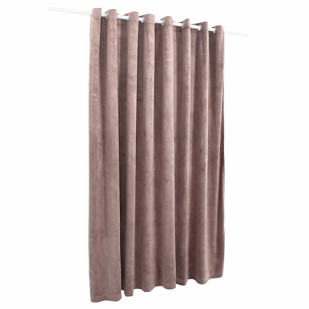 Vidaxl Curtain Blackout s prsteny 290x245 cm Velvet Antique Pink