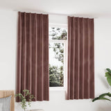 Vidaxl gordijnen verduisterend 2 st met haken 140x175 cm fluweel roze