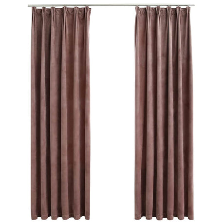 Vidaxl gordijnen verduisterend 2 st met haken 140x225 cm fluweel roze