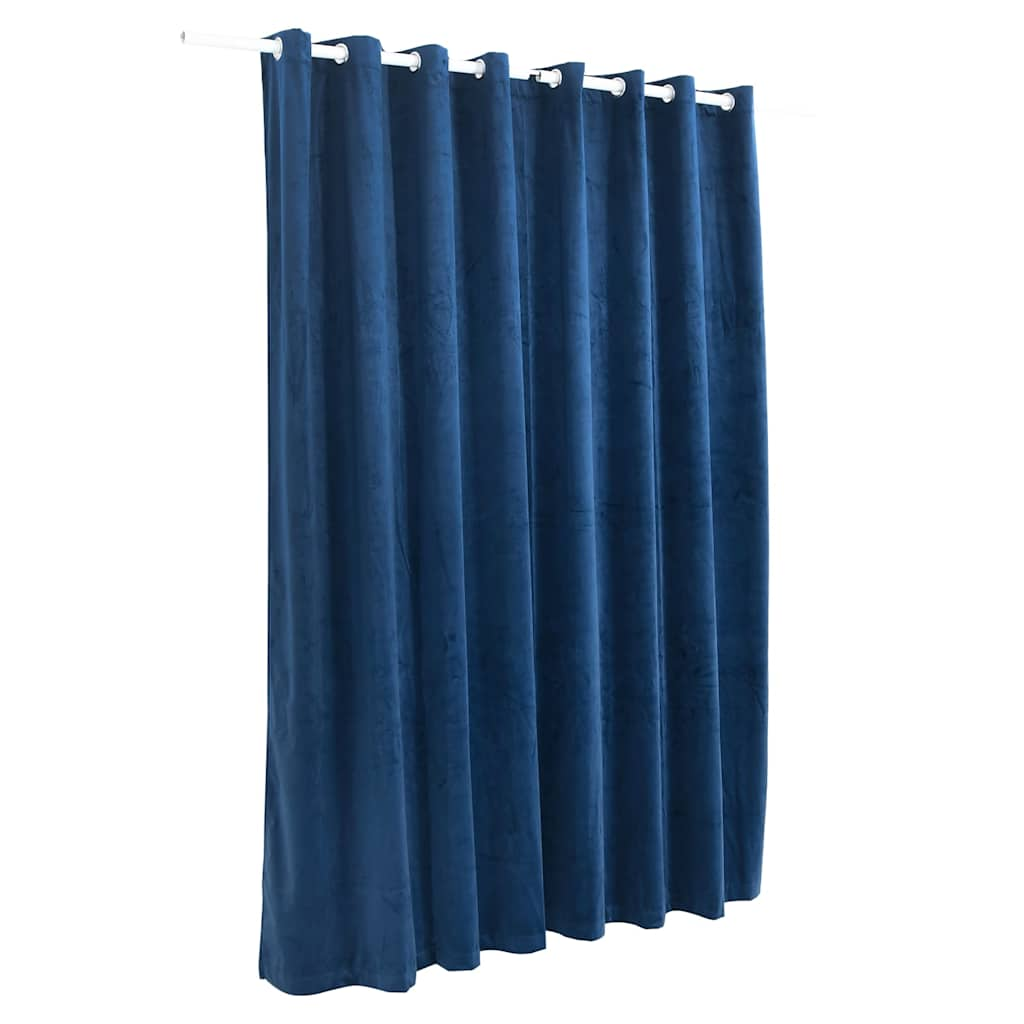 Bidaxl gardin fördömande med ringar 290x245 cm sammetblått