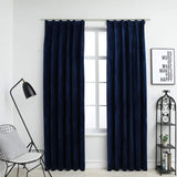 Vidaxl Curtains Blackout 2 STS med kroge 140x245 cm Velvet Blue