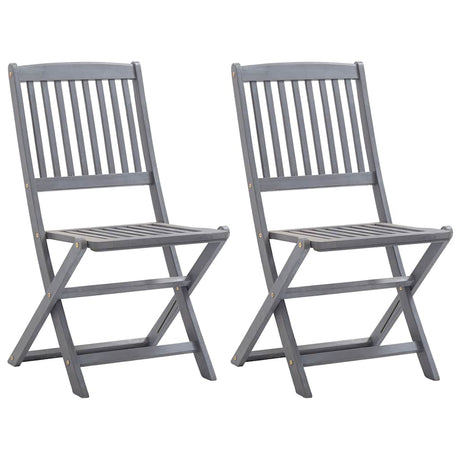 Vidaxl opklapbare stoelen, 2 stuks, massief acaciahout
