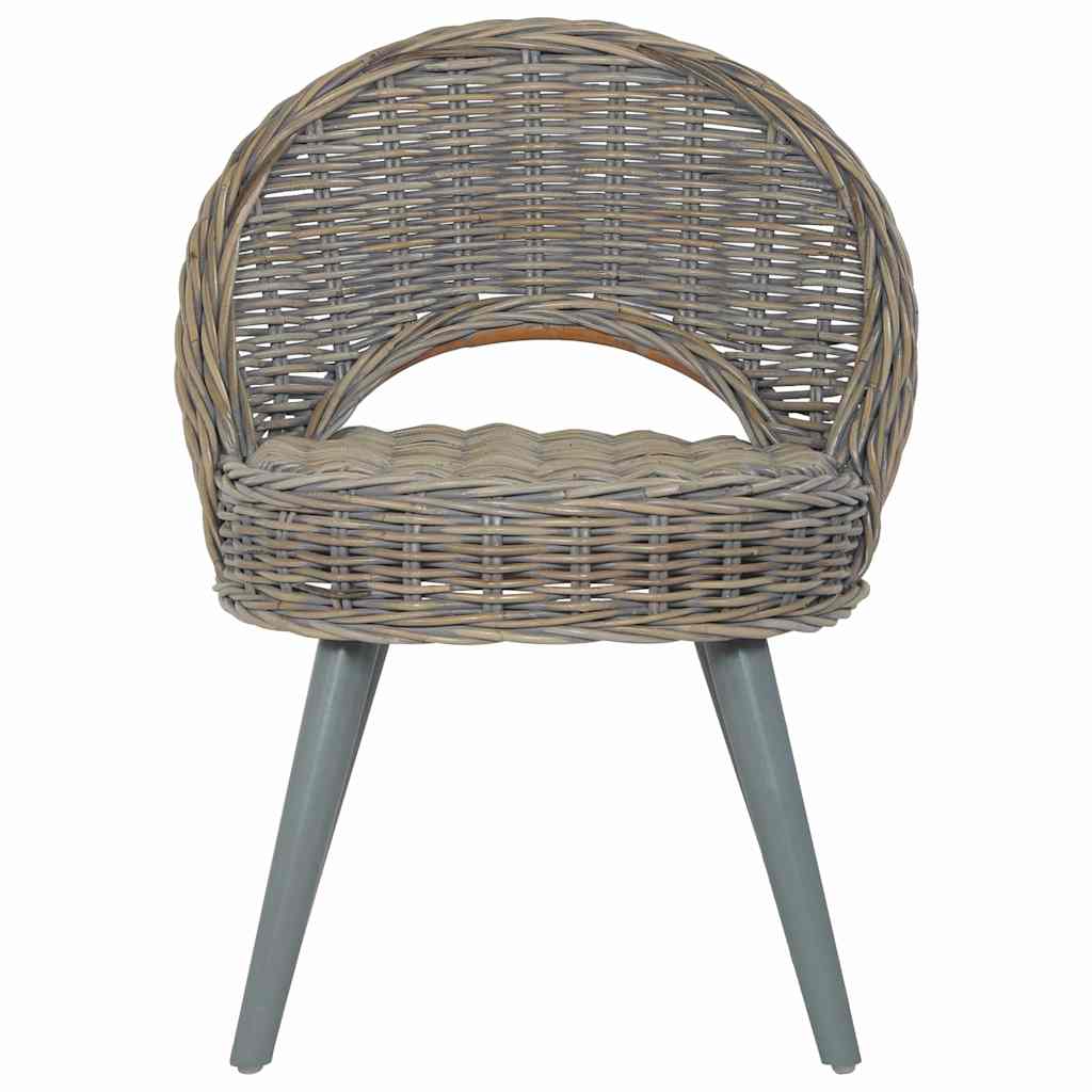 Vidaxl fauteuil kubu rattan grijs