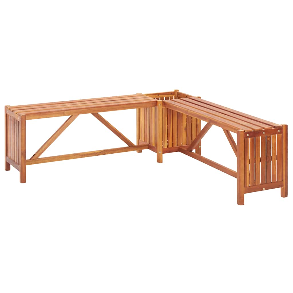 Vidaxl tuinhoekbank met plantenbak 117x117x40 cm massief acaciahout