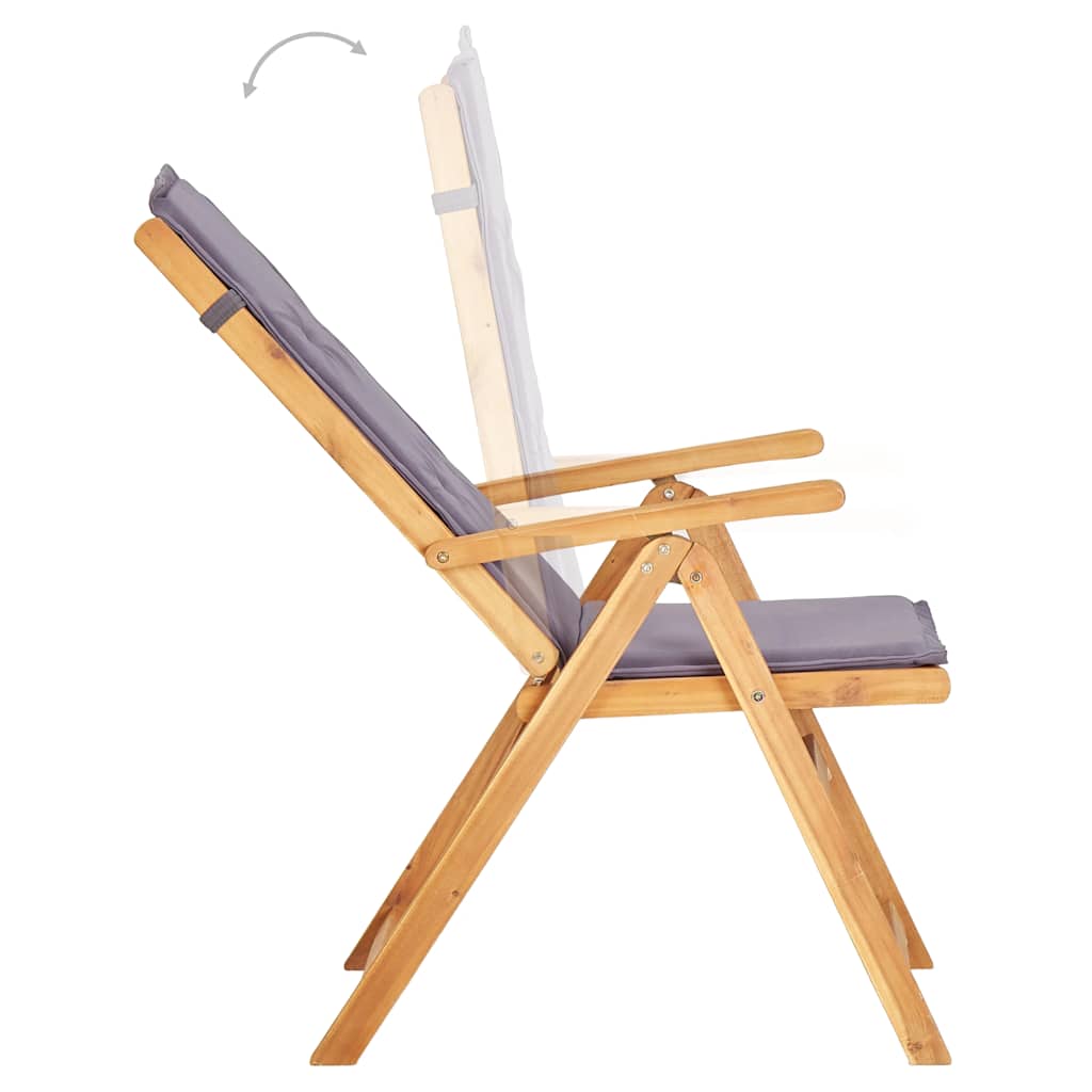 Vidaxl tuinstoelen 2 st verstelbaar massief acaciahout bruin